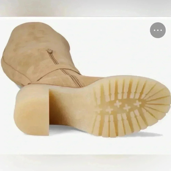 NEW FREE PEOPLE TAN BEIGE JASPER PLATFORM KNEE HIGH BOOTS SIZE 37/7 - Picture 3 of 12